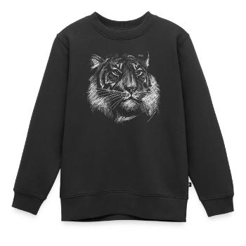 Tête de tigre - Sweat Premium enfant bio - noir - Devant - AI Model Kid Female (0cm)