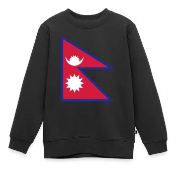 Nationalflagge von Nepal - Kinder Premium Organic Sweatshirt - Schwarz - Vorne - AI Model Kid Female (0cm)