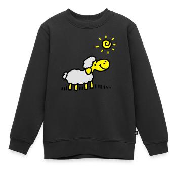 Moutons Sun 3 - Sweat Premium enfant bio - noir - Devant - AI Model Kid Female (0cm)