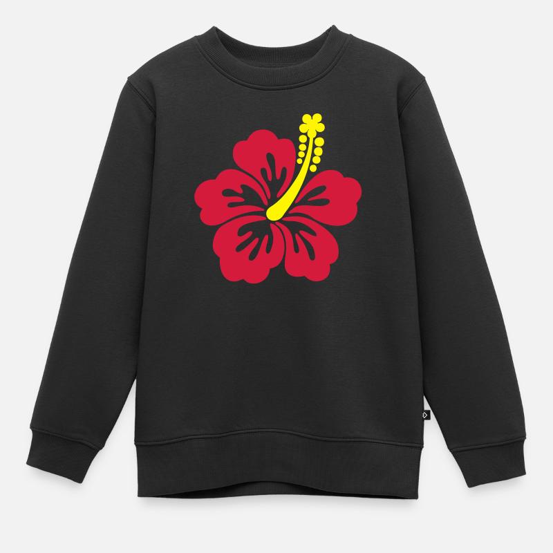 hibiscus tahiti - Sweat Premium enfant bio - noir