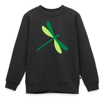 Libelle - Kinder Premium Organic Sweatshirt - Schwarz - Vorne - AI Model Kid Female (0cm)