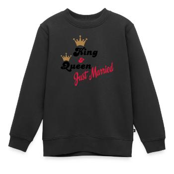 hochzeit - Kinder Premium Organic Sweatshirt - Schwarz - Vorne - AI Model Kid Female (0cm)
