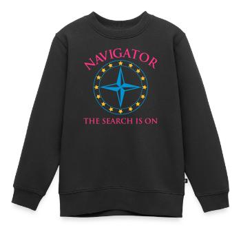 Navigateur - Sweat Premium enfant bio - noir - Devant - AI Model Kid Female (0cm)