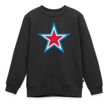 Blue Star Rot Weiß - Kinder Premium Organic Sweatshirt - Schwarz - Vorne - AI Model Kid Female (0cm)