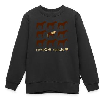 JaC's Haflinger - Kinder Premium Organic Sweatshirt - Schwarz - Vorne - AI Model Kid Female (0cm)