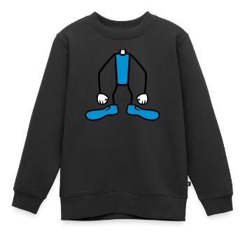 corps debout sans dessin animé clipart tête - Sweat Premium enfant bio - noir - Devant - AI Model Kid Female (0cm)