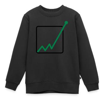 gewinn durch die decke linie diagramm pfeil aufste - Kinder Premium Organic Sweatshirt - Schwarz - Vorne - AI Model Kid Female (0cm)