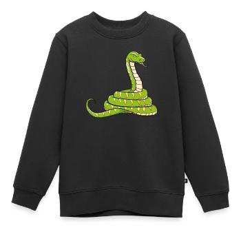 Schlange - Kinder Premium Organic Sweatshirt - Schwarz - Vorne - AI Model Kid Female (0cm)