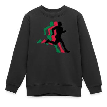running - Kinder Premium Organic Sweatshirt - Schwarz - Vorne - AI Model Kid Female (0cm)