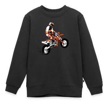 Supermoto Racer - Kinder Premium Organic Sweatshirt - Schwarz - Vorne - AI Model Kid Female (0cm)
