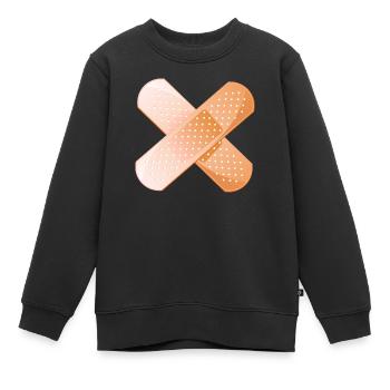 Pflaster-Denken kreuzt - Kinder Premium Organic Sweatshirt - Schwarz - Vorne - AI Model Kid Female (0cm)