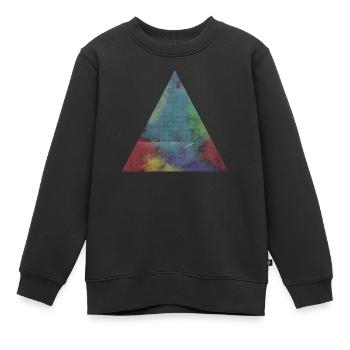 Triangle avec une structure colorée bande dessinée - Sweat Premium enfant bio - noir - Devant - AI Model Kid Female (0cm)
