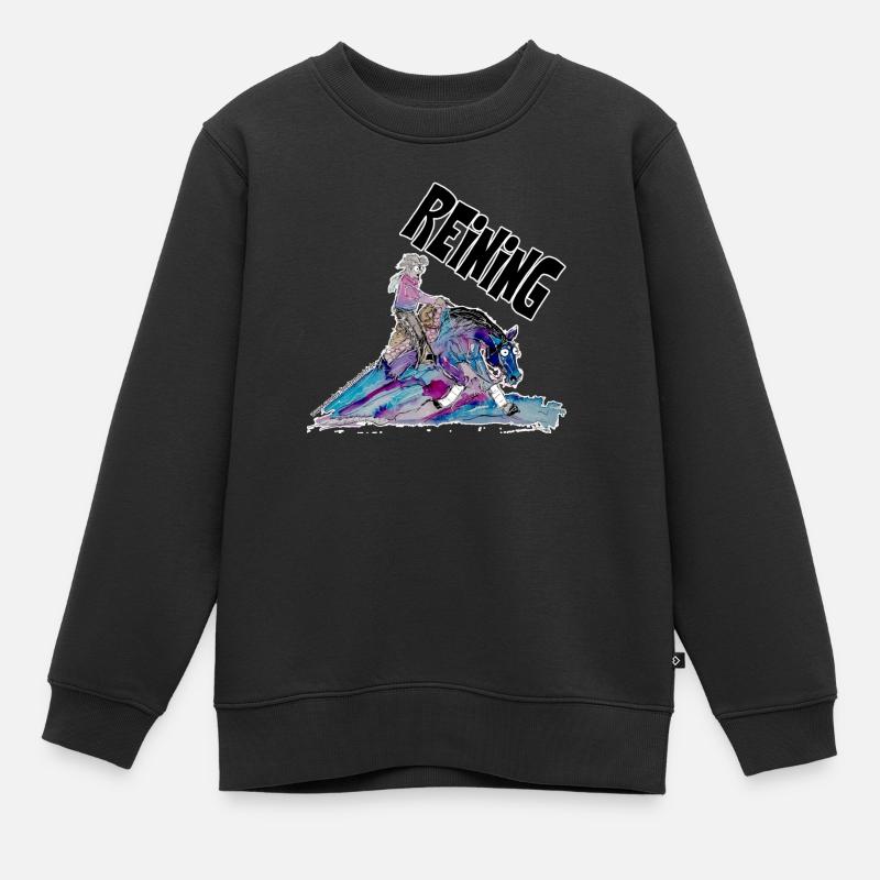 REINING - Sweat Premium enfant bio - noir