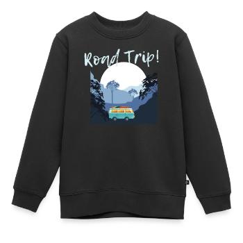 VAN ROAD TRIP - Kinder Premium Organic Sweatshirt - Schwarz - Vorne - AI Model Kid Female (0cm)
