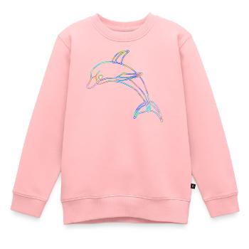 Delfin - Kinder Premium Organic Sweatshirt - Rosa - Vorne - AI Model Kid Female (0cm)