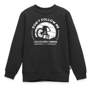 Lustige Radfahren dumm Don't Follow Me Cyclist - Kinder Premium Organic Sweatshirt - Schwarz - Vorne - AI Model Kid Female (0cm)