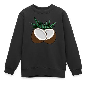 Kokosnuss - Kinder Premium Organic Sweatshirt - Schwarz - Vorne - AI Model Kid Female (0cm)