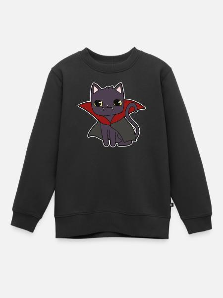 Vampire chat - Sweat Premium enfant bio - noir
