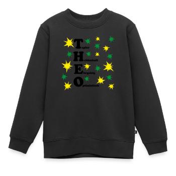 Theo - Kinder Premium Organic Sweatshirt - Schwarz - Vorne - AI Model Kid Female (0cm)