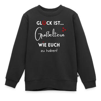 Glück ist, Großeltern wie Euch zu haben! Oma & Opa - Kinder Premium Organic Sweatshirt - Schwarz - Vorne - AI Model Kid Female (0cm)