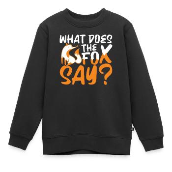 what does the fox say - Kinder Premium Organic Sweatshirt - Schwarz - Vorne - AI Model Kid Female (0cm)