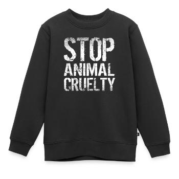 Halte à la cruauté envers les animaux - Sweat Premium enfant bio - noir - Devant - AI Model Kid Female (0cm)