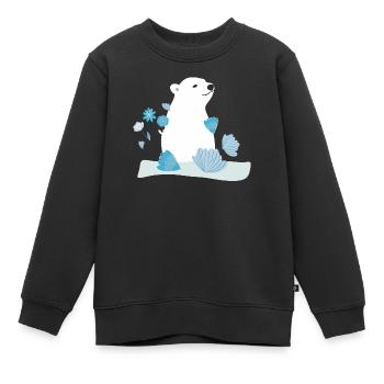 Ourson polaire - Sweat Premium enfant bio - noir - Devant - AI Model Kid Female (0cm)