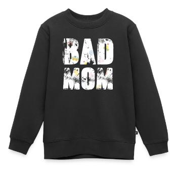 bad mom,mom,graffiti,typo,schrift,icons - Kinder Premium Organic Sweatshirt - Schwarz - Vorne - AI Model Kid Female (0cm)