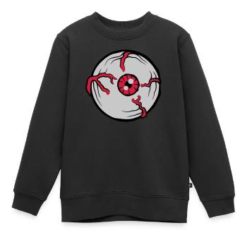 Grand œil d’horreur fou - Sweat Premium enfant bio - noir - Devant - AI Model Kid Female (0cm)