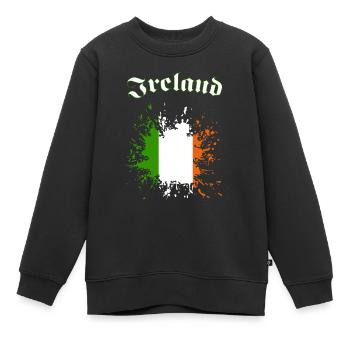 Ireland Splash - Kinder Premium Organic Sweatshirt - Schwarz - Vorne - AI Model Kid Female (0cm)