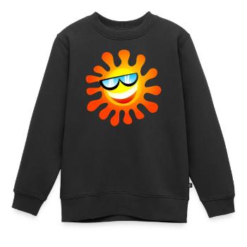 Happy Red Hot Summer Sun - Kids Premium Organic Sweatshirt - black - Front - AI Model Kid Female (0cm)