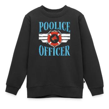 Pool Guy Cleaner Pool Service Agent de poolice - Sweat Premium enfant bio - noir - Devant - AI Model Kid Female (0cm)