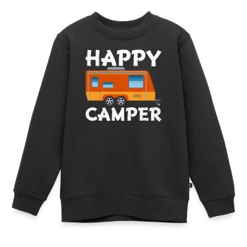 Happy Camper - Sweat Premium enfant bio - noir - Devant - AI Model Kid Female (0cm)