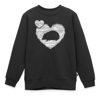 Hedgehog "heart for hedgehogs" Hedgehog rescuer - Kids Premium Organic Sweatshirt - black - Front - AI Model Kid Female (0cm)