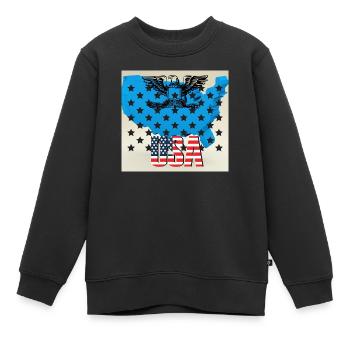 USA, étoiles et ceintures - Sweat Premium enfant bio - noir - Devant - AI Model Kid Female (0cm)
