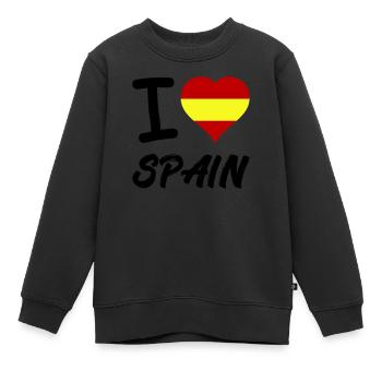 I Love Spain - Kinder Premium Organic Sweatshirt - Schwarz - Vorne - AI Model Kid Female (0cm)