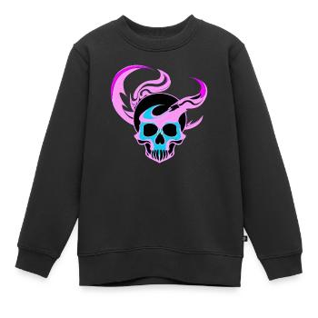 Feuerschädel Rauch pink Skelett Flammen 5 - Kinder Premium Organic Sweatshirt - Schwarz - Vorne - AI Model Kid Female (0cm)