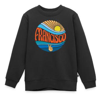 Chemise Francisco Vintage Coucher de soleil Francisco Groovy - Sweat Premium enfant bio - noir - Devant - AI Model Kid Female (0cm)