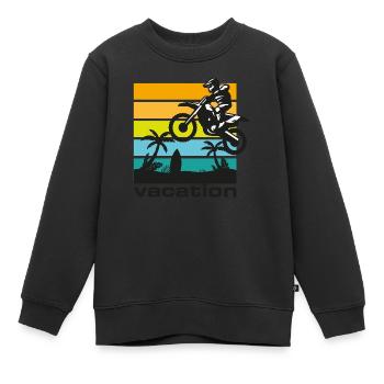 SUPER MOTO sauter en vacances - Sweat Premium enfant bio - noir - Devant - AI Model Kid Female (0cm)