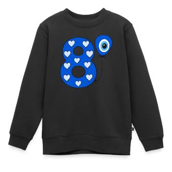 8ème anniversaire Nazar Joyeux anniversaire 8 - Sweat Premium enfant bio - noir - Devant - AI Model Kid Female (0cm)