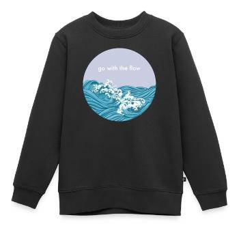 Suivez le courant - Sweat Premium enfant bio - noir - Devant - AI Model Kid Female (0cm)