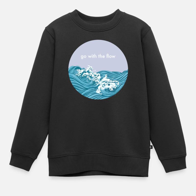 Go with the flow - Kids Premium Organic Sweatshirt - black