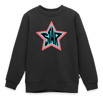 Star Stern - Kinder Premium Organic Sweatshirt - Schwarz - Vorne - AI Model Kid Female (0cm)