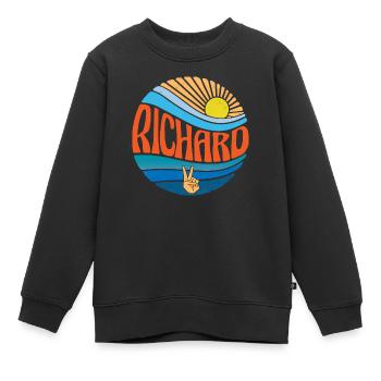 Richard Hemd Vintage Sunset Richard Groovy Krawatte - Kinder Premium Organic Sweatshirt - Schwarz - Vorne - AI Model Kid Female (0cm)