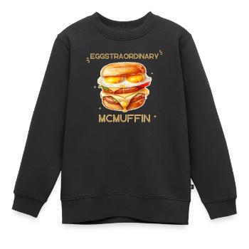Eggstraordinary McMuffin - Sweat Premium enfant bio - noir - Devant - AI Model Kid Female (0cm)
