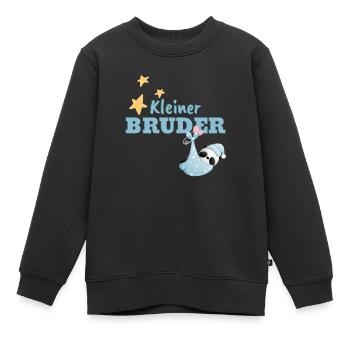 Kleiner Bruder Pander - Kinder Premium Organic Sweatshirt - Schwarz - Vorne - AI Model Kid Female (0cm)