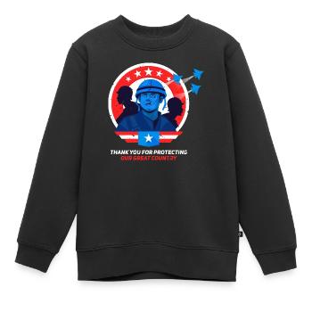 Thank You For Protecting Our Great Country Patriot - Sweat Premium enfant bio - noir - Devant - AI Model Kid Female (0cm)