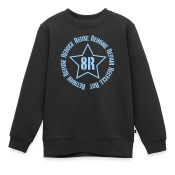 Éco recyclage - Sweat Premium enfant bio - noir - Devant - AI Model Kid Female (0cm)