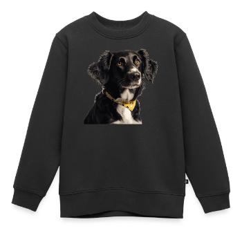 Le Border Collie est une race redoutable - Sweat Premium enfant bio - noir - Devant - AI Model Kid Female (0cm)