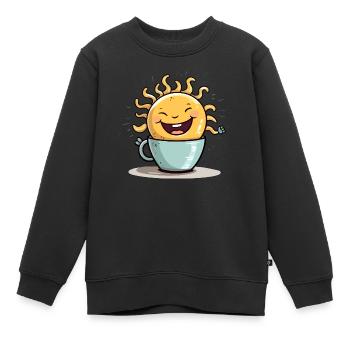 Soleil du petit déjeuner - Sweat Premium enfant bio - noir - Devant - AI Model Kid Female (0cm)